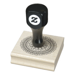 Black Mandala Fantasy Flower Rubber Stamp