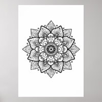 Black Mandala On White