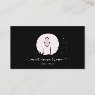 Black Manicure Polish Spa Nail Salon Business Card