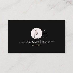Black Manicure Polish Spa Nail Salon Business Card