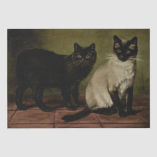 Black Manx and Siamese Cat Ephemera Decoupage Tissue Paper