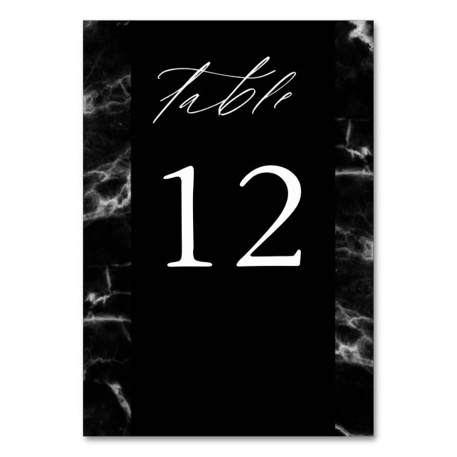 Black Marble 2 Table Number (Front)