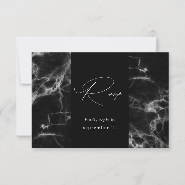 Black Marble 2 w Meal RSVP Card (Front)
