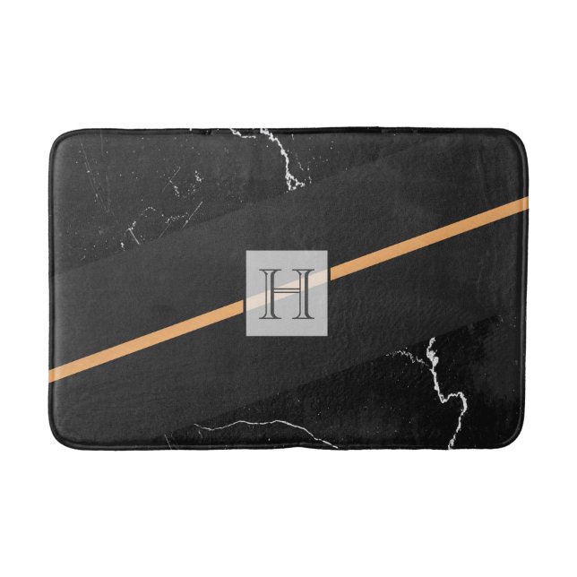Black Marble Bath Mat (Front)