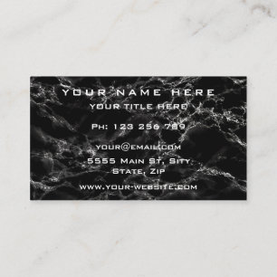 Black Marble Business Card Your Logo Text Info
