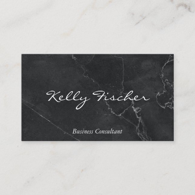 Black Marble | Business Consultant Business Card (Front)