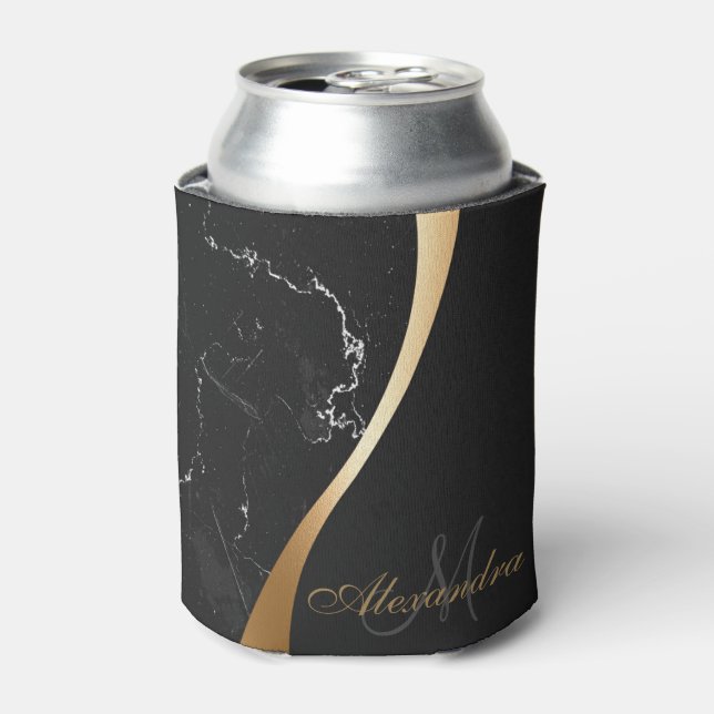 Black Marble Can Cooler (Can Front)