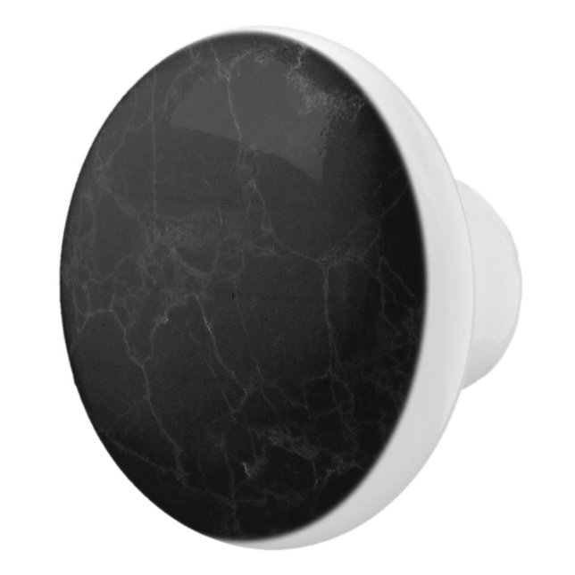 Black Marble Ceramic Knob for Modern Interiors (Right)
