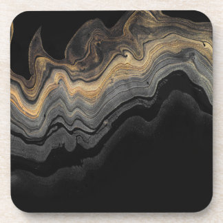 Black marble coaster