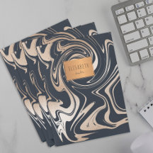 Black marble copper geometric trendy chic school