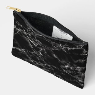 Black Marble Design Accessory Pouch