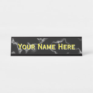 Black Marble design - Desk Name Plate