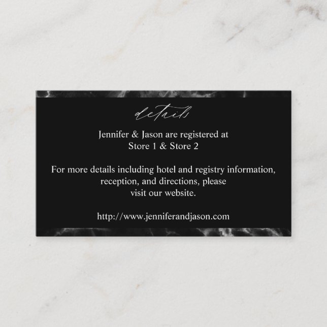 Black Marble Details Enclosure Card (Front)