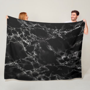 Black Marble Fleece Blanket Modern Design