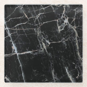 Black Marble Glass Coaster