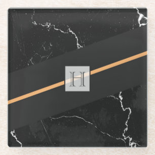 Black Marble Glass Coaster