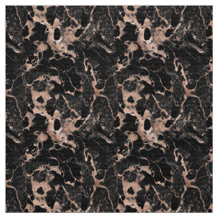 Black marble glitter rose gold fabric