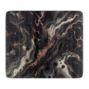 Black Marble Gold Accents Modern Elegant Kitchen Cutting Board