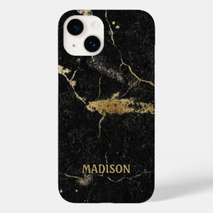 Black Marble Gold Glitter  Case-Mate iPhone 14 Case