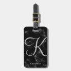 Black Marble Grey Monogrammed Initial