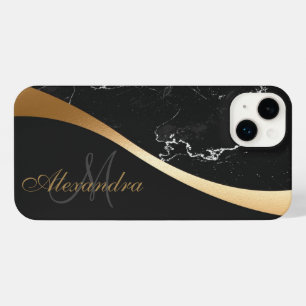 Black Marble iPhone 14 Plus Case