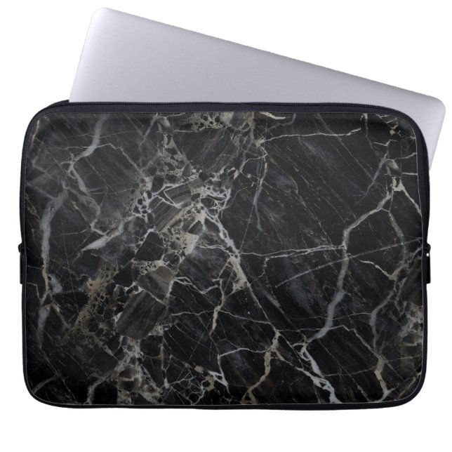 Black Marble Laptop Case (Front)