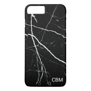 Black Marble Monogram iPhone 8 Plus/7 Plus Case