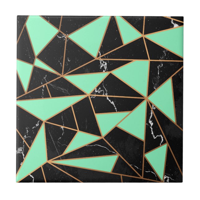 Black Marble Mosaic Ceramic Tile (Front)