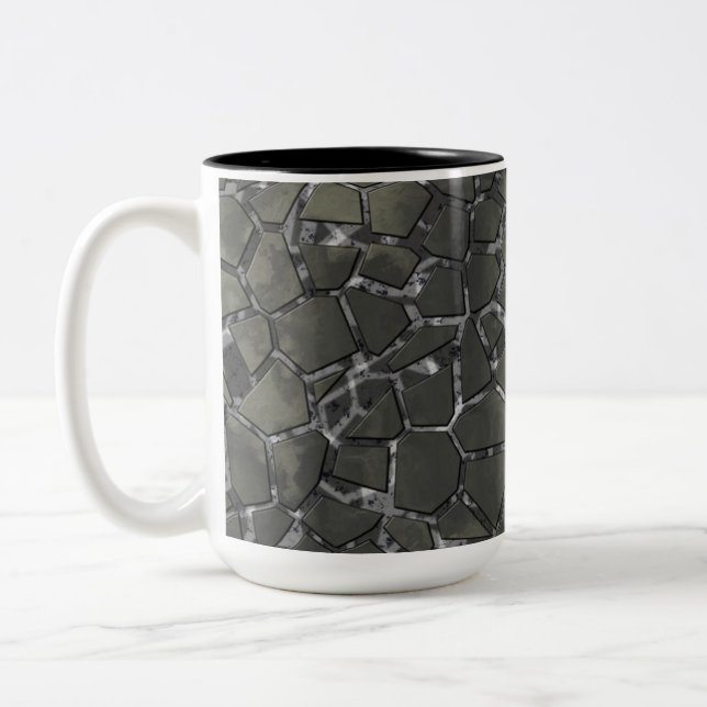 Black Marble Mosaic Glass Pattern Mug (Left)