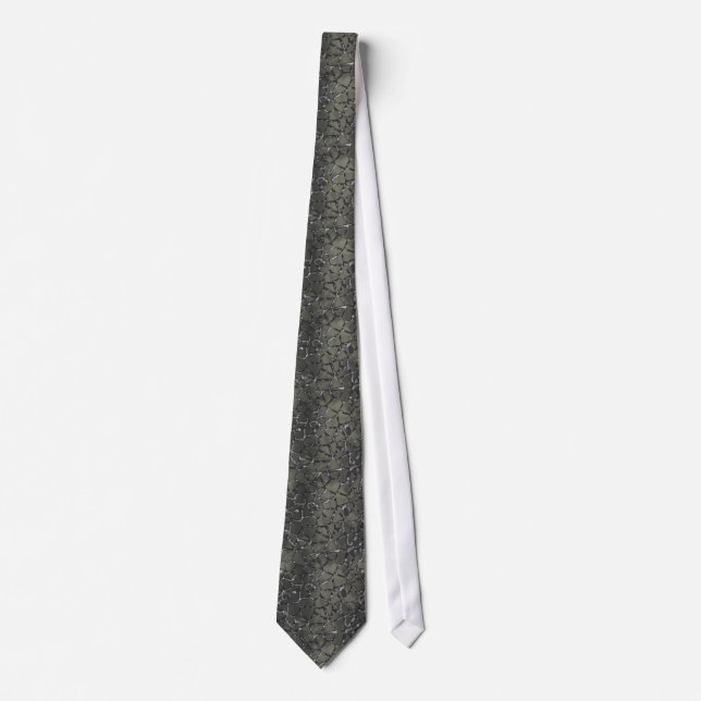 Black Marble Mosaic Glass Pattern  Tie (Front)