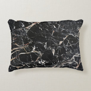 Black marble: natural abstract texture. decorative cushion