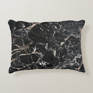 Black marble: natural abstract texture. decorative cushion
