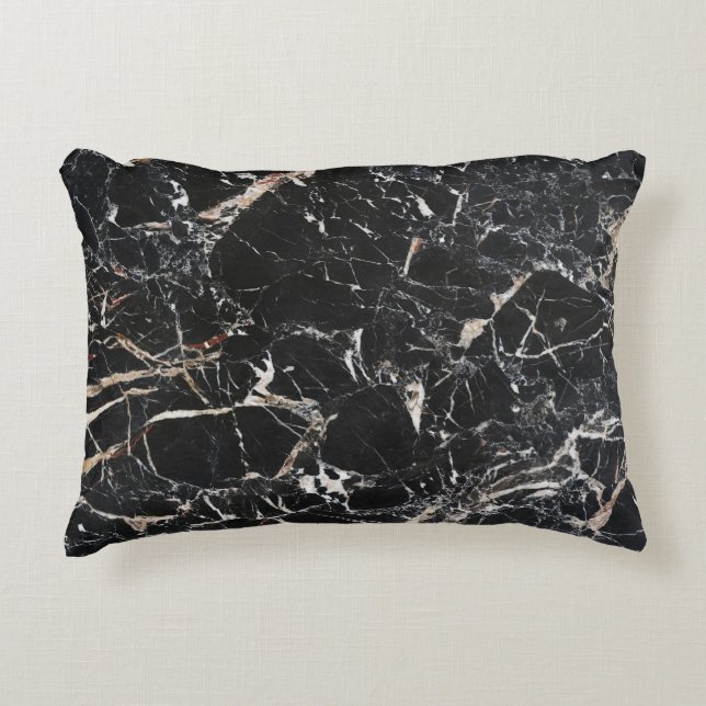 Black marble: natural abstract texture. decorative cushion (Front)