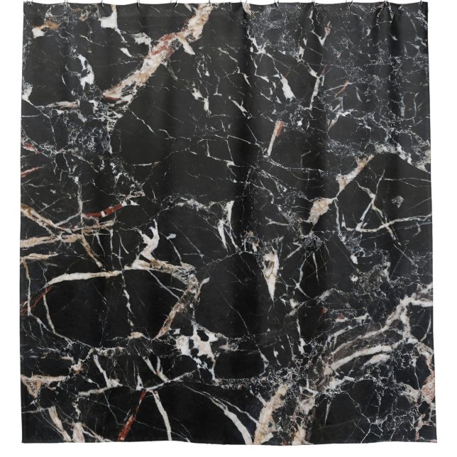 Black marble: natural abstract texture. shower curtain (Front)