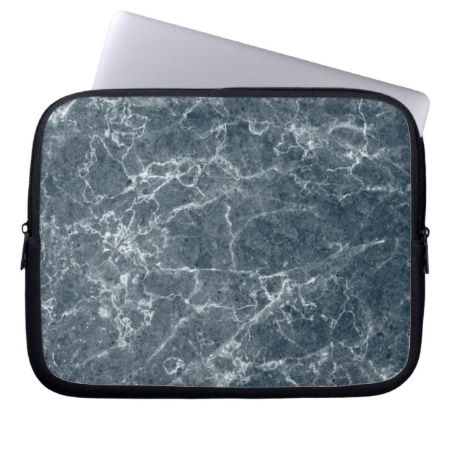 Black marble  Neoprene Laptop Sleeve 10 inch (Front)