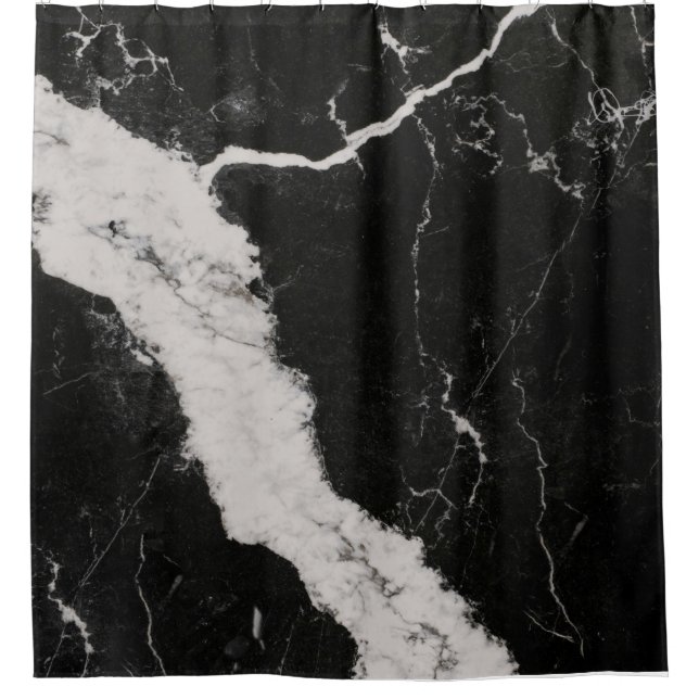 Black Marble Pattern Design  Shower Curtain (Front)