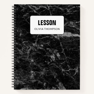 Black Marble Personalised Lesson Composition Notebook