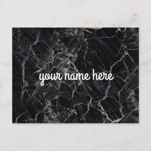Black Marble Personalised Postcard