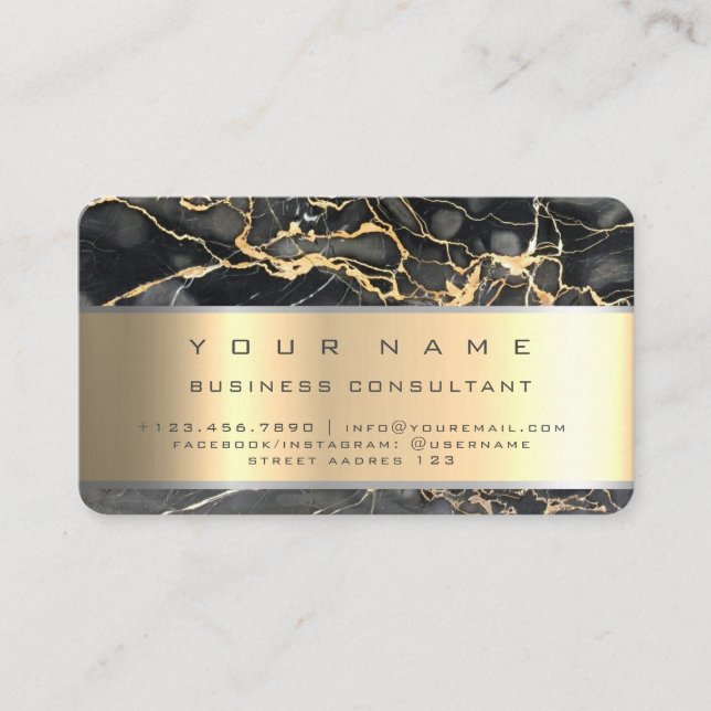 Black Marble Professional Business Consultant Card (Front)
