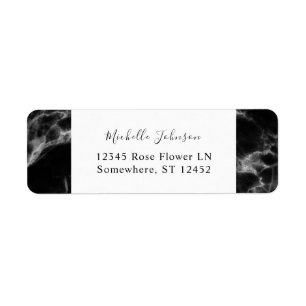 Black Marble Return Address Label