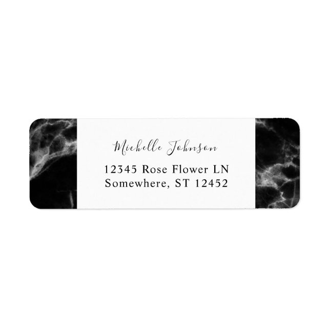Black Marble Return Address Label (Front)
