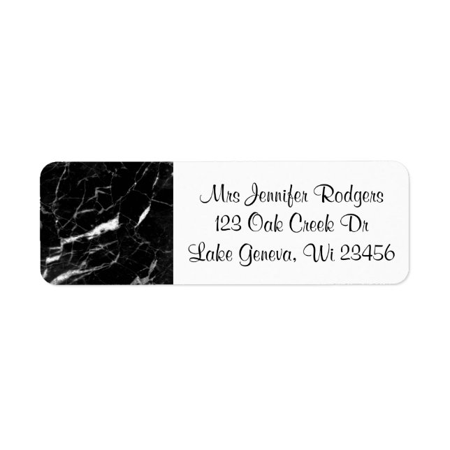 Black Marble Return Address Label (Front)