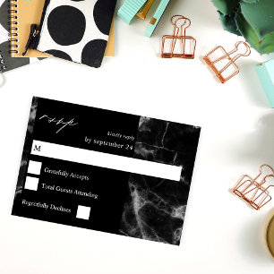 Black Marble RSVP Card