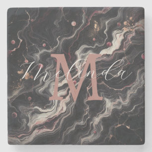 Black Marble Simple Stone & Granite Drinkware Stone Coaster