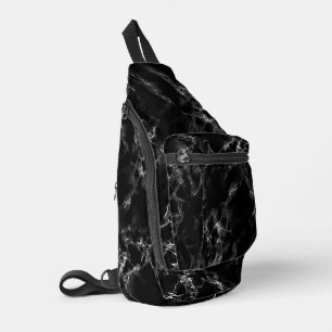 Black Marble Sling Bag