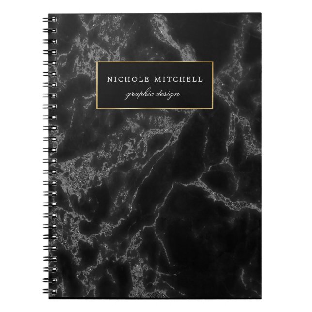 Black Marble Spiral Notebook (Front)