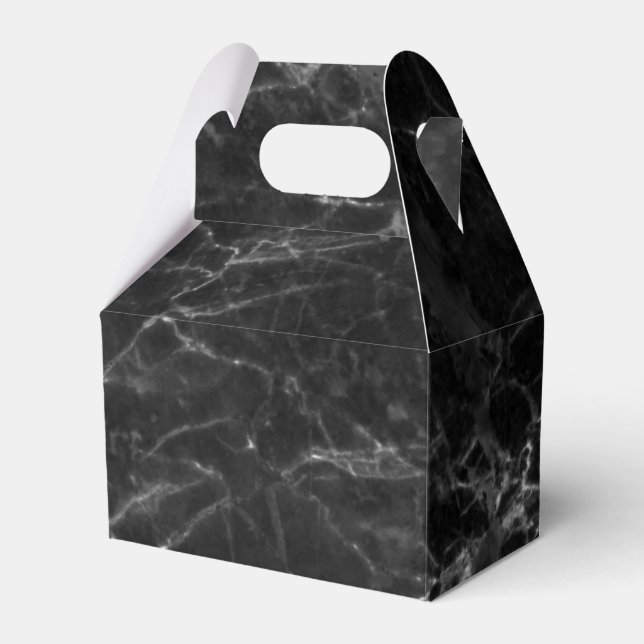 Black Marble Stone Look Favour Box (Front Side)