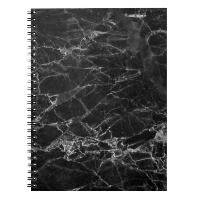 Black Marble Stone Look Notebook (Front)