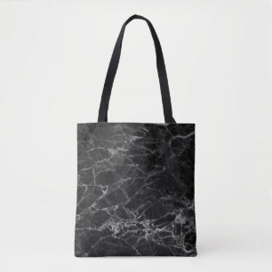 Black Marble Stone Look Tote Bag