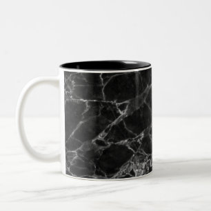 Black Marble Stone Look Two-Tone Coffee Mug